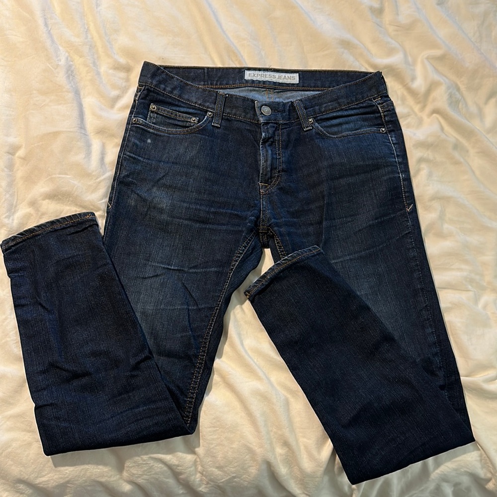 Express jeans skinny dark wash, Alec 33 waist 32 length